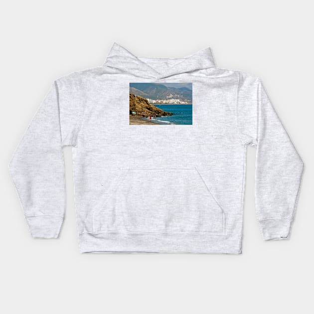 Penoncillo Beach Torrox Costa Nerja Spain Kids Hoodie by AndyEvansPhotos